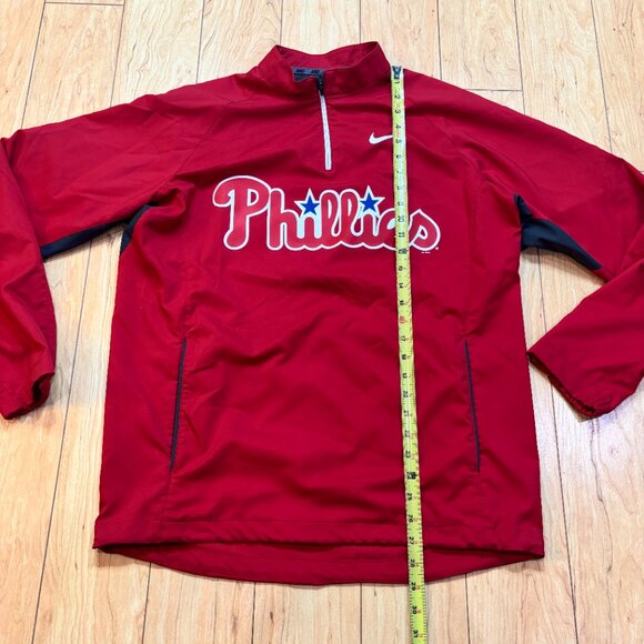 Nike Philadelphia Phillies Pullover Windbreaker Red 1/4 Zip Men’s Size Medium - Picture 3 of 8